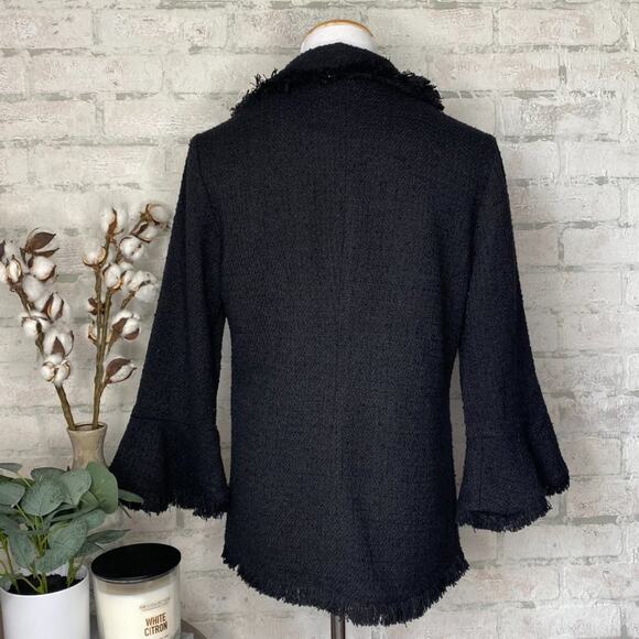 Cupcakes and Cashmere | Black Tweed Fringe Blazer - Picture 5 of 7